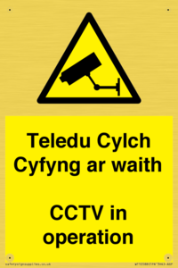 Teledu Cylch Cyfyng ar waith CCTV in operation